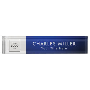 Blue simple Modern Professional business logo Nameplate