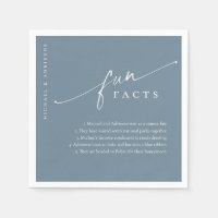 Blue Simple Modern Script Fun Facts Wedding