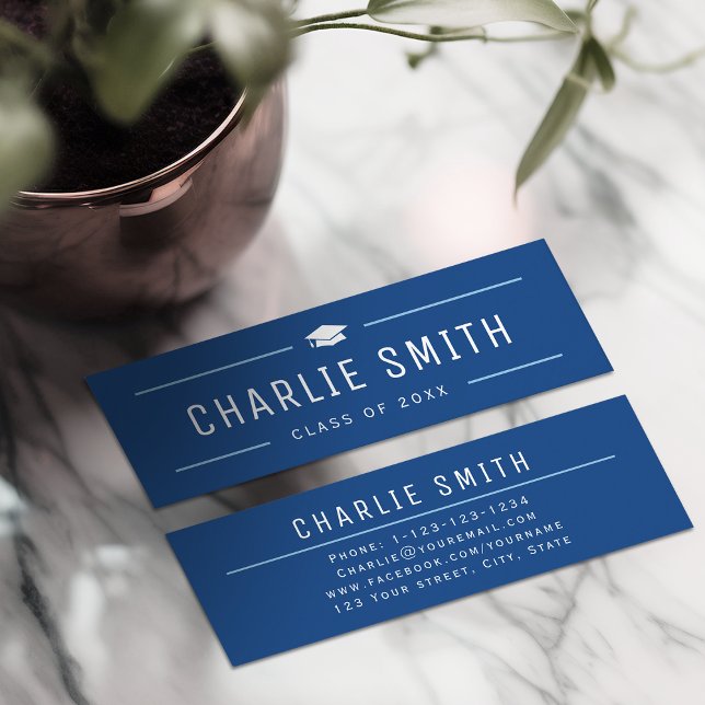 Blue Simple Modern Typography Graduate Name Card (Blue Simple Modern Typography Graduate Name Card)