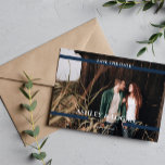 Blue Simple Modern Wedding Save the Date<br><div class="desc">Simple Modern Wedding Save the Date personalised photo cards. For more advanced customisation of this design,  please click the "Customise" button! Matching items and more colour options are also available by request.</div>