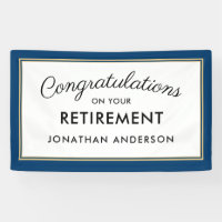Blue Simple Retirement Party Banner