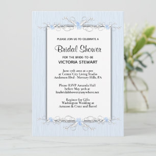 Blue Simplicity Bridal Shower  Invitation