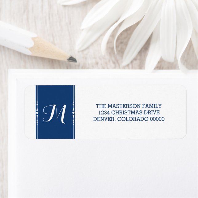 Blue Simply Chic Holiday Address Labels (Insitu)