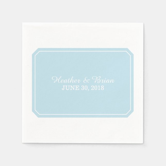 Blue Simply Elegant Paper Napkins (Front)
