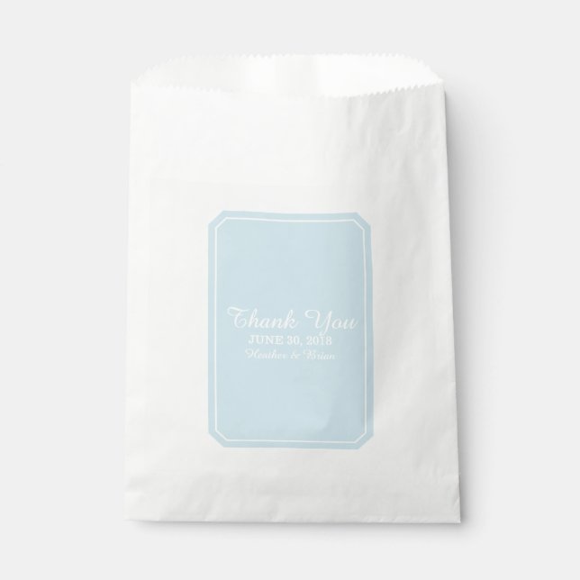 Blue Simply Elegant Wedding Favour Bag (Front)