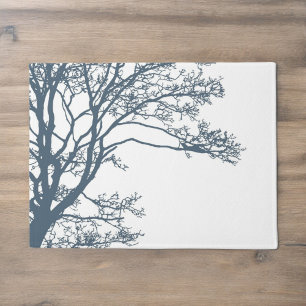 Blue Single Tree Boho Doormat