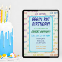 Blue Six Seven Brain Rot Birthday