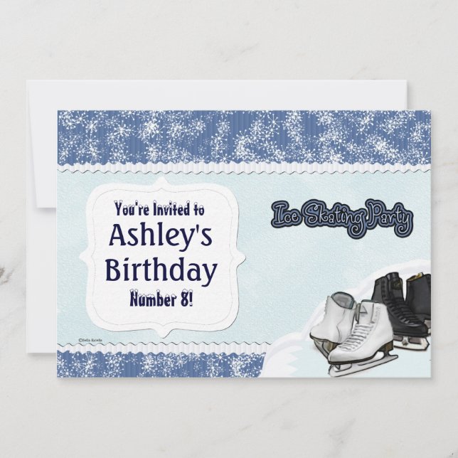Blue Skate Party Invitation (Front)