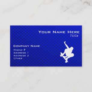 Blue Skateboarding Business Card
