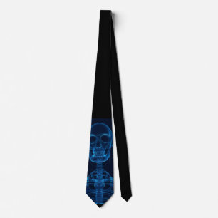 Blue skeleton tie