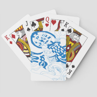 Blue Sketch, abstract Playing Cards