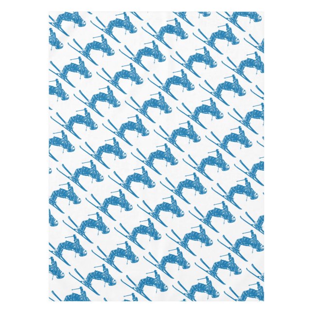 Blue-Skier Tablecloth (Front)
