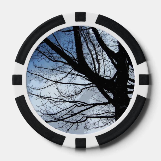 Blue Skies and Alder Tree Art Poker Chips (Front)