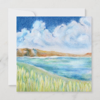Blue Skies and Clouds square flat card