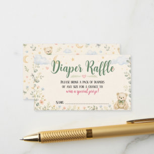Blue Skies & Butterflies Diaper Raffle Card