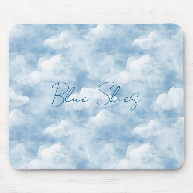 Blue Skies Clouds Mouse Pad (Front)