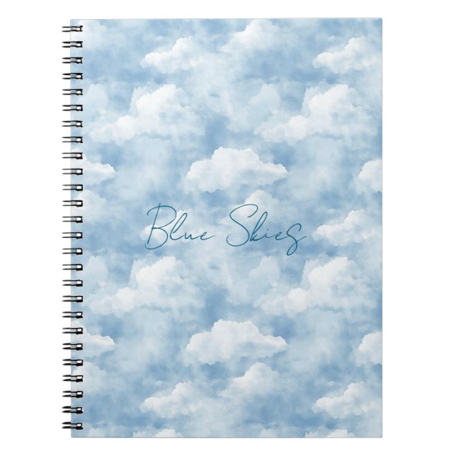 Blue Skies Clouds   Notebook (Front)