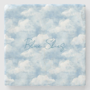 Blue Skies Clouds Stone Coaster