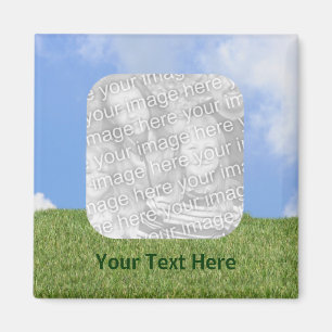 Blue Skies Green Grass Photo Magnet