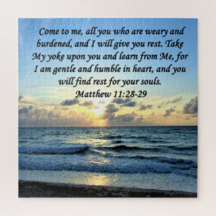 BLUE SKIES MATTHEW 11:28 SUNRISE PHOTO DESIGN JIGSAW PUZZLE