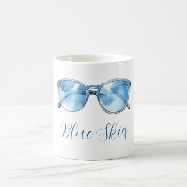 Blue Skies Sunglasses Coffee Mug (Center)