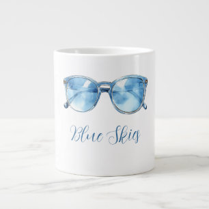 Blue Skies Sunglasses Large Coffee Mug