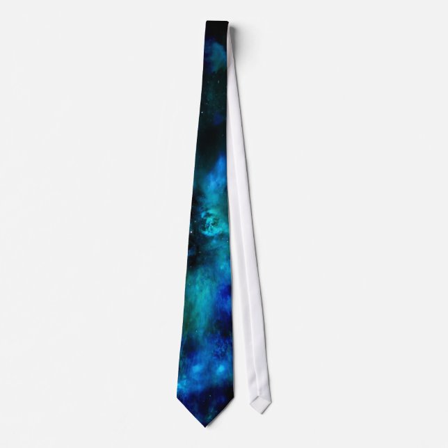 Blue Skies-Turquoise Planet Necktie (Front)