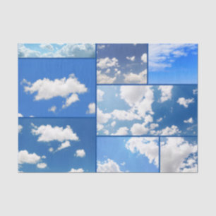 Blue Skies & White Clouds Collage Tissue Paper