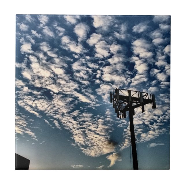Blue Skies with Scattered Clouds - HDR Ceramic Tile (Front)