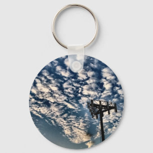 Blue Skies with Scattered Clouds - HDR Key Ring