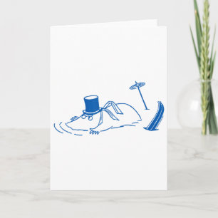 Blue Skiing Moominpappa Stuck In Snow Winter Games Card