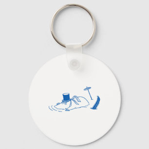 Blue Skiing Moominpappa Stuck In Snow Winter Games Key Ring