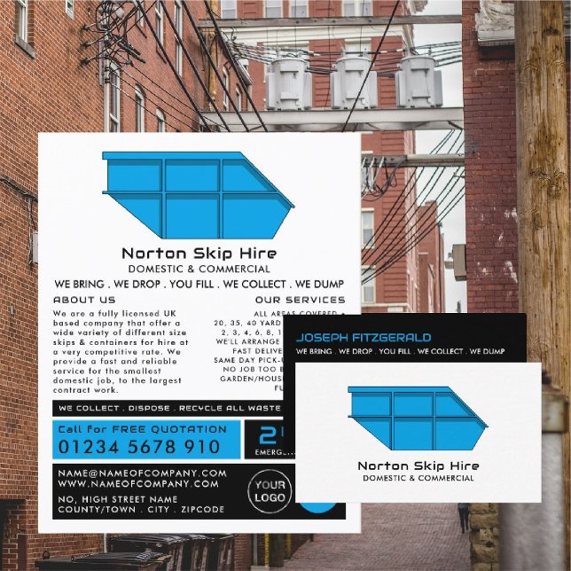 Blue Skip, Skip/Dumpster Company Advertising Flyer (Creator Uploaded)