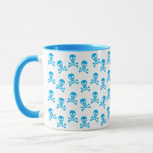 Blue Skull And Crossbones Pattern Mug