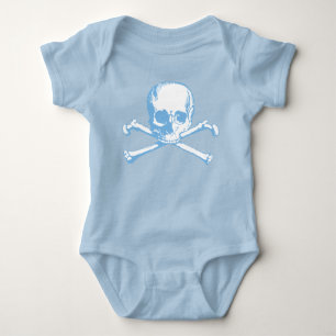 Blue Skull And Crossbones T-Shirt Baby Bodysuit
