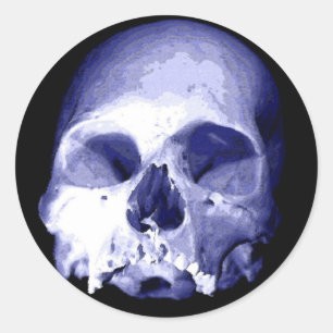 Blue Skull Classic Round Sticker