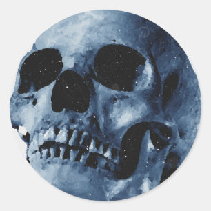 Blue Skull Classic Round Sticker