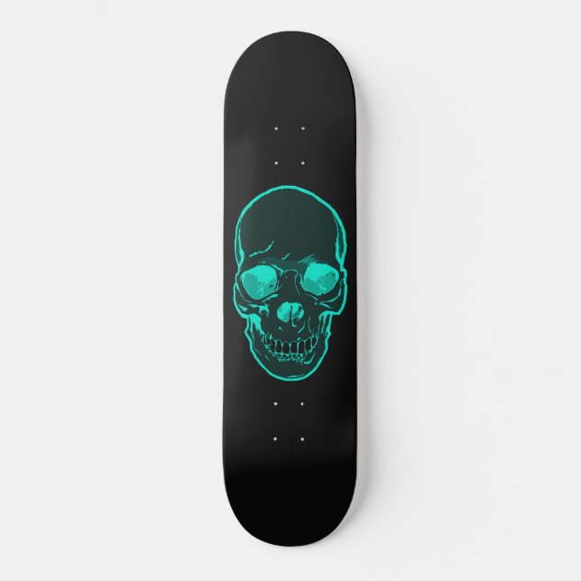 Blue Skull Graphics Skateboard for Boys & Girls (Front)
