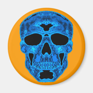 Blue Skull Horror Mask Magnet