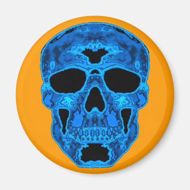 Blue Skull Horror Mask Magnet (Front)