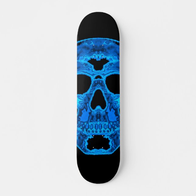 Blue Skull Horror Mask Skateboard (Front)