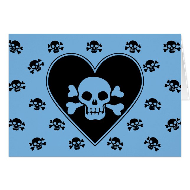 Blue Skull in Heart (Front Horizontal)