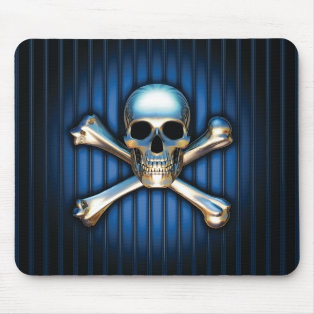 Blue Skull Mouse Pad (Front)