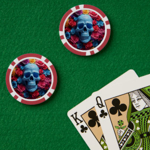 Blue Skull Poker Chips