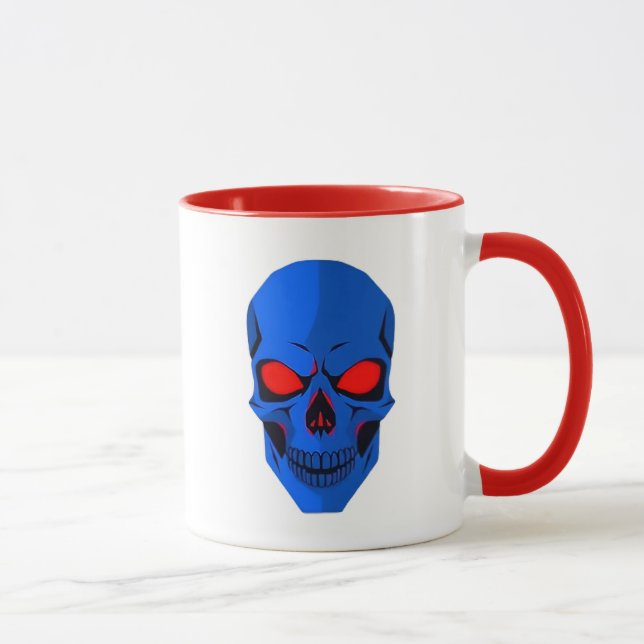 Blue skull with red eyes. mug (Right)
