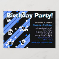 Blue Skulls and Hearts Birthday Party