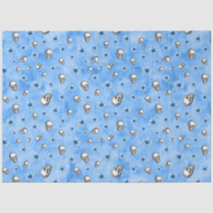 Blue Skulls and Sunflower Series Design 3 Tissue Paper