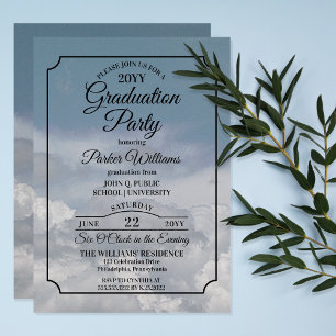 Blue Sky Above the Clouds Graduation Party Invitation