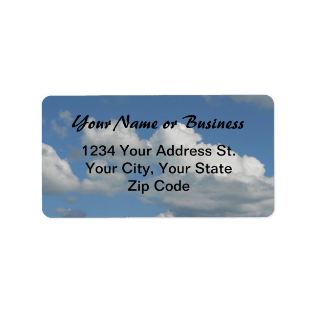 Blue Sky Address Label (Front)