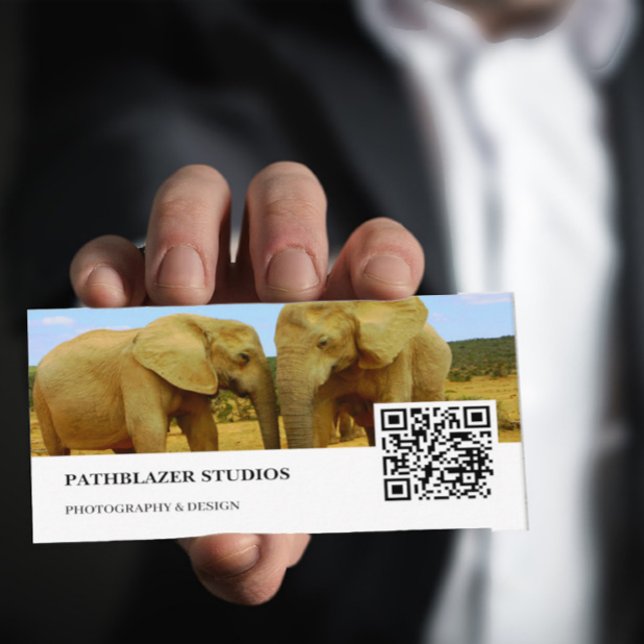 Blue Sky African Elephant | Wildlife Photography | Business Card (Creator Uploaded)